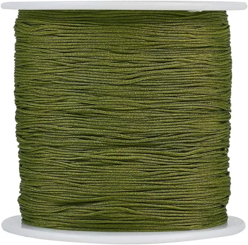 Miniatura 53 de Cordón de nailon trenzado de 150 yardas, cuerda roja de 0.020 in para pulsera, hilo de cuentas de nailon para collar Kumihimo, joyas, borlas