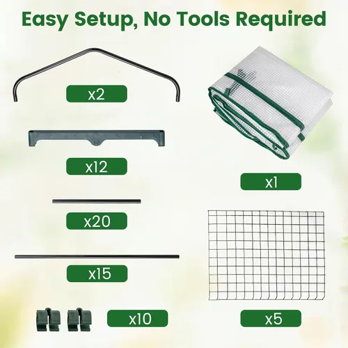 Miniatura 6 de Giantex Mini invernadero para interiores y exteriores, 27 x 19 x 75 pulgadas, casa portátil de cultivo de plantas con estantes de 5 niveles