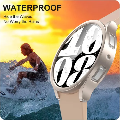 Miniatura 3 de Paquete de protectores de pantalla para Samsung Galaxy Watch 6 de 1.732 pulgadas, JZK 2 Hard PC Bumper Case + 4 protectores de pantalla de vidrio