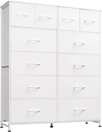 Miniatura 8 de WLIVE Cómoda alta para dormitorio con 12 cajones, cómodas y cajoneras, cómodas de tela para closet, organizador de cómoda de almacenamiento