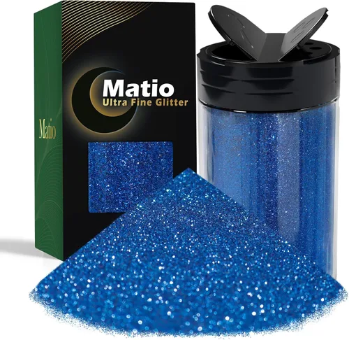 Miniatura 18 de Matio Polvo iridiscente de purpurina ultra fina, 7.76 onzas/7.76 oz verde esmeralda para manualidades, copos de lentejuelas metálicas de 1/128