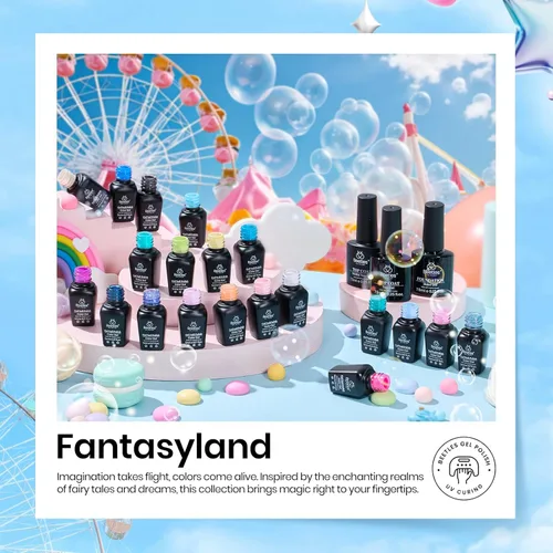 Miniatura 3 de beetles colección “Fantasyland” - Esmaltes en gel permanentes, de 20 colores, pastel, rosa brillante, morado, azul marino, verde y con brillantina