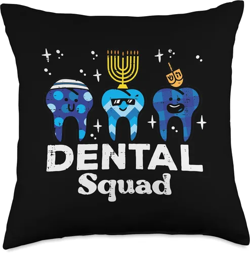 Miniatura 5 de Hanukkah Decor Jew Chanukah Men Women Kids Gifts Hanukkah Dental Squad Chanukah Jewish Teeth Dentist - Almohada para mujer, 16 x 16 pulgadas