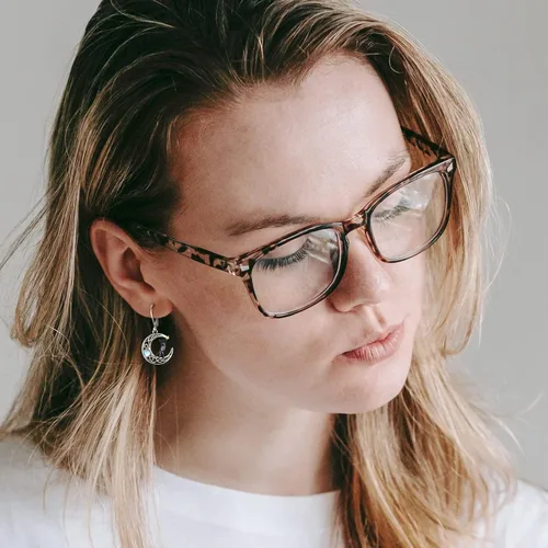 Miniatura 216 de Aretes colgantes de plata de ley con diseño de árbol de la vida, flor, abeja, animales, gato, colibrí, piedra lunar, turquesa, aretes con cierre