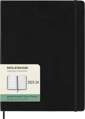 Miniatura 13 de Moleskine Agenda semanal 2023-2024, 18M, grande, negro, tapa dura (5 x 8.25)