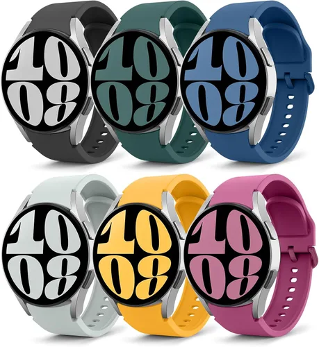 Miniatura 18 de MoKo Correa sin huecos compatible con Samsung Galaxy Watch 7 6 5 4 FE Band 40mm 44mm/Watch 5 Pro 45mm/6 4 Classic 43mm 47mm 42mm 46mm, correa Azul