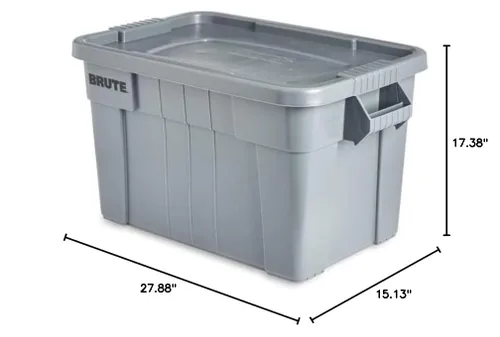 Miniatura 9 de Baúl con tapa Rubbermaid Commercial fg9s3100gray Brute, capacidad de 20 galones, 27-7/8 pulgadas, longitud x 17-3/8 pulgadas, ancho x 15-1/8 Gris