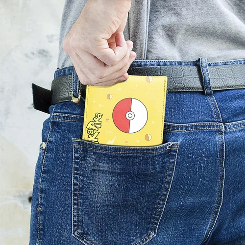Miniatura 5 de Toyuma para cartera de cuero anime, Pikac amarillo, Minimalista