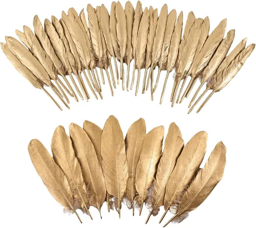 Miniatura 22 de iHUFeather 270 plumas de ganso azul aguamarina para manualidades, 2 estilos de 4 a 7 pulgadas, plumas naturales a granel para bricolaje, cosplay