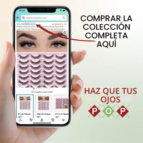 Miniatura 6 de FARRED Pestañas de Ojo de Gato Cortas Naturales de 15mm Pestañas Esponjosas y Finas en Tira 14 Pares de Pestañas Postizas Naturales Lindas Paquetes