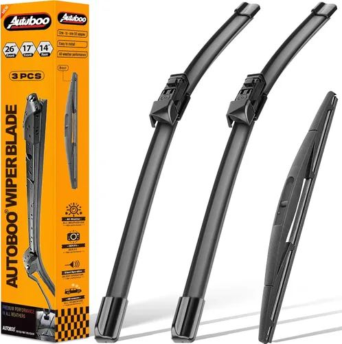 Miniatura 23 de AUTOBOO Limpiaparabrisas de 26 + 18 pulgadas con limpiaparabrisas trasero de 14 pulgadas de repuesto para Jeep Cherokee 2022 2021 2020 2019 2018