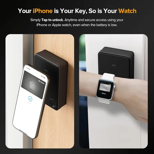 Miniatura 2 de X3 Apple Home - Cerradura de puerta con llave para el hogar, solo iOS, cerradura inteligente de puerta de entrada sin llave con huella digital, X3