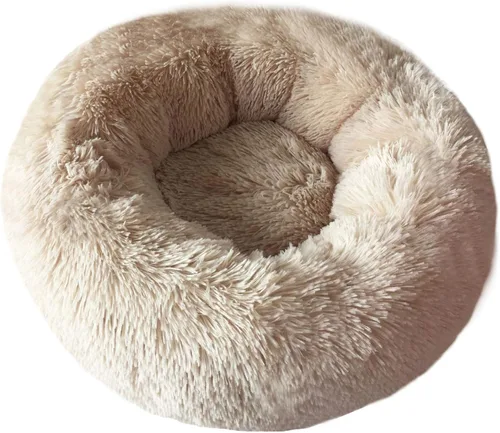Miniatura 8 de Cama redonda de felpa suave moderna para gatos o perros pequeños, cama para perros o gatos de tamaño mini o mediano, auto-calentable, otoño, Café