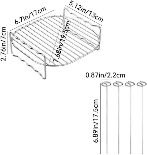 Miniatura 2 de Estante de doble capa para freidora de aire, accesorios para freidora de aire, estante multiusos que se adapta a la mayoría de 3.7 cuartos de galón