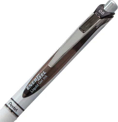Miniatura 5 de Pentel EnerGel Pearl RTX - Bolígrafo de gel (0.020 in), línea fina, punta de aguja, tinta negra, caja de 12 unidades (BLN75PW-A)