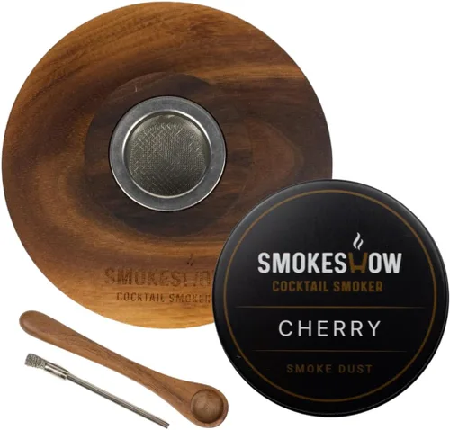 Miniatura 7 de Smokeshow - Ahumador de cóctel de madera de nogal de alta calidad. Ideal para whisky y moda antigua. Recubierto con cera de abeja natural segura
