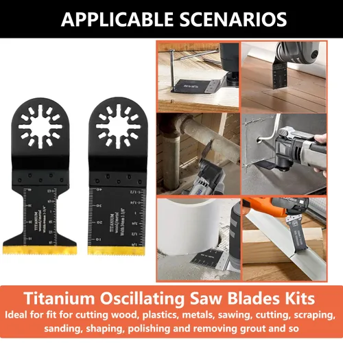 Miniatura 5 de Hojas de sierra oscilantes, cuchillas multiherramienta de titanio, corte de metal, cuchillas multiherramienta para uñas de metal suave