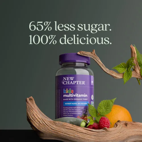 Miniatura 2 de New Chapter Gomitas multivitamínicas para niños, 50 % menos de azúcar, vitaminas de gomitas para niños con vitaminas C, D3 y zinc, sin OMG, sin