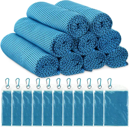 Miniatura 7 de Redbaker Paquete de 20 toallas de enfriamiento a granel (40 x 12 pulgadas), toallas de hielo para cuello y cara, trapo de microfibra suave