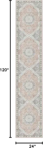 Miniatura 451 de Madane Tapete lavable de 2 x 10 pies para pasillo, cocina, recibidor, clásico, suave, antideslizante para interiores, casa de campo, baño, sala
