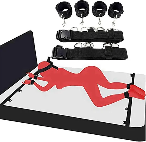Sujeción de cama para parejas, tamaño Queen, lazos sexuales para tobillos y muñecas, colchón King, cuerda y correas de cuerda, material sexual para