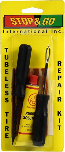 Miniatura 9 de Stop & Go 1020 Kit de reparación de neumáticos sin cámara de 25 piezas con mango en T y cuerda, para pinchazos o llantas ponchadas en automóvil