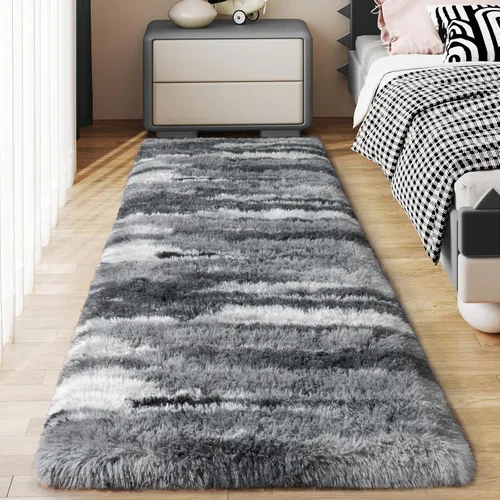 Miniatura 27 de Alfombras suaves para pasillos de dormitorio, nuevas, con parte inferior antideslizante mejorada, de 2 x 3, alfombra esponjosa y peluda verde