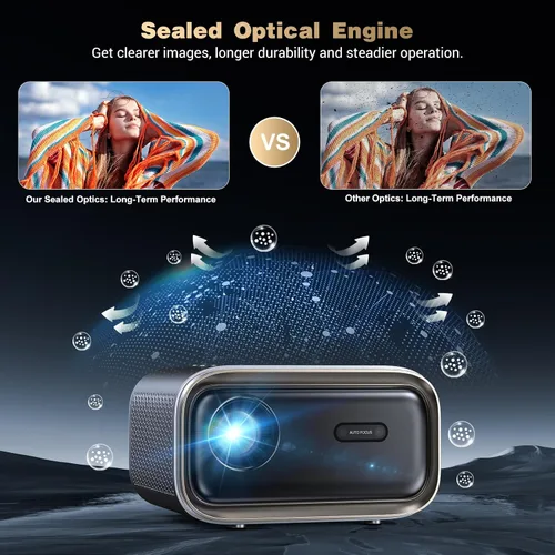 Miniatura 5 de Proyector con WiFi y Bluetooth: [Auto Focus/Keystone] - Proyector Bluetooth portátil compatible con NICPOW Full HD 1080P 4K para dispositivos