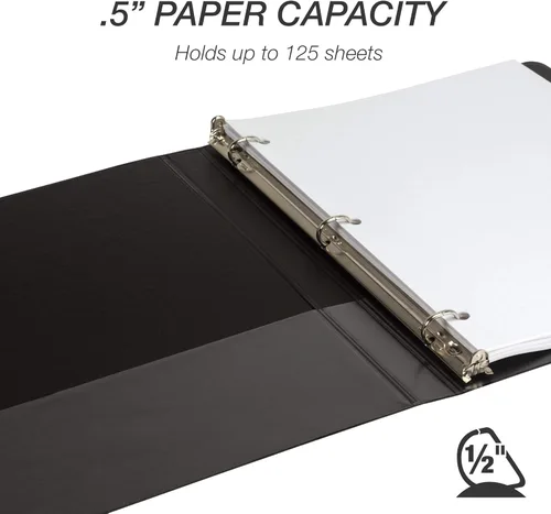 Miniatura 363 de Samsill - Carpeta duradera de 5 pulgadas, fabricada en los Estados Unidos, con anillos en D, transparente y personalizable, color blanco