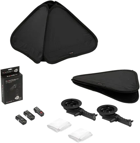 Miniatura 10 de Fotodiox Softbox plegable de 32 x 32 pulgadas, kit de flash 2X con disparadores remotos para Nikon - Dos softboxes plegables y soportes de luz