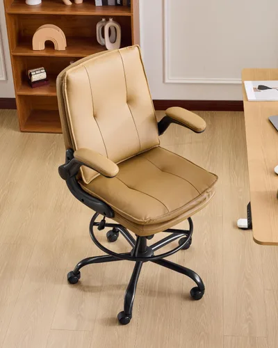 Miniatura 12 de Karl home Silla de dibujo ajustable en altura para escritorio de pie, silla de escritorio giratoria de oficina alta tapizada de poliuretano con Pu