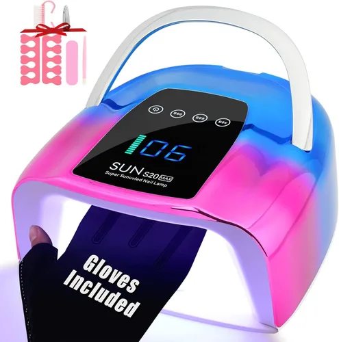 Miniatura 8 de Lámpara de uñas LED UV, inalámbrica, luz UV recargable portátil de 128 W para uñas de gel, secadora de luz de gel profesional con sensor automático
