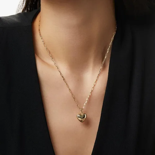 Miniatura 2 de Lindos collares de corazón para mujer, collar de corazón abierto de oro de 14 quilates, collar con dije de corazón de oro delicado, joyería estética