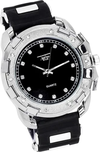 Miniatura 2 de Techno Pave Relojes brillantes para hombre con circonita cúbica totalmente helada