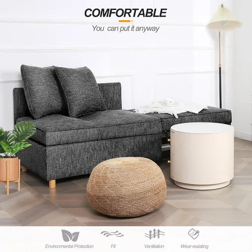 Miniatura 9 de SEJOV Sofá Cama Convertible 4 en 1, Sofás y Sillones, Sofá Loveseat de Tela de Lino de 3 Asientos con 2 Cojines Decorativos, Sillón Reclinable