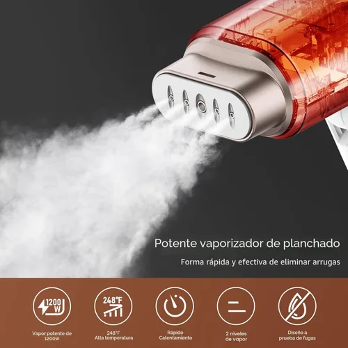 Miniatura 3 de Newbealer Vaporizador para ropa, vaporizador de viaje de 1200 W con vapor horizontal y vertical, 2 niveles de vapor, planchado en seco, plegable