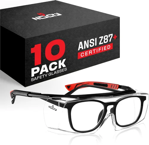 NoCry - Gafas de seguridad que se ajustan a tus gafas graduadas. Lentes envolventes transparentes antirayones, protección UV400, certificación ANSI
