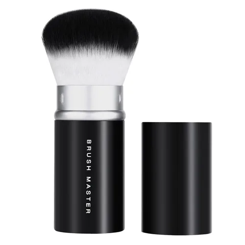 Miniatura 9 de Brocha de maquillaje retráctil Kabuki para polvo, cepillo de viaje para base, rubor, bronceador, corrector, cepillo portátil con cubierta.. Azul