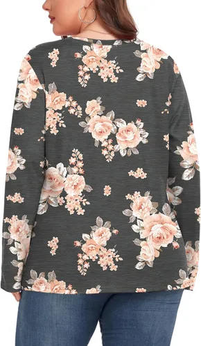 Miniatura 5 de Camiseta básica de manga larga para mujer, cuello en V, ajuste holgado