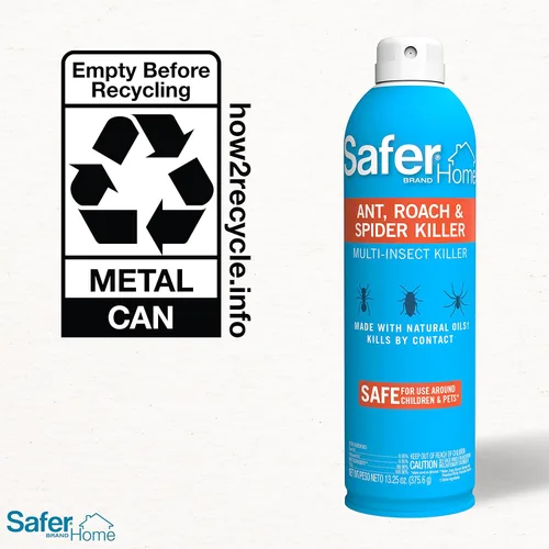 Miniatura 11 de Safer SH111 - Aerosol para hormigas, cucarachas, arañas, moscas, peces plateados y pulgas, sin CFC, hecho con aceites naturales, espray de 13.25