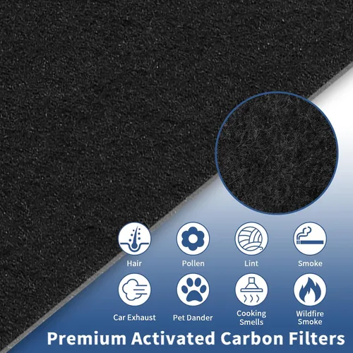 Miniatura 4 de HRF-A300 - Filtro A de repuesto para purificador de aire Honeywell serie HPA300, Funmit 6 unidades precortadas de carbón activado prefiltro