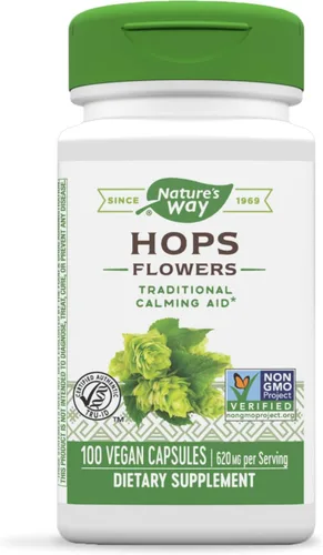 Nature's Way Flores de lúpulo de hierbas prémium 620 mg por porción 100 Vcaps