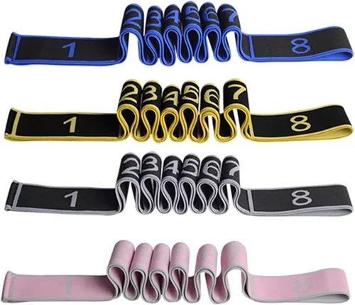 Miniatura 7 de Bandas de resistencia de fitness, banda de resistencia de fitness con asa para estiramiento y yoga, banda de resistencia elástica de número