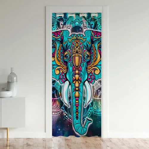 Miniatura 12 de Cortina de puerta de estilo japonés para privacidad de puerta, tratamiento de ventana japonés Ukiyoe para decoración del hogar, sala de estar, flor