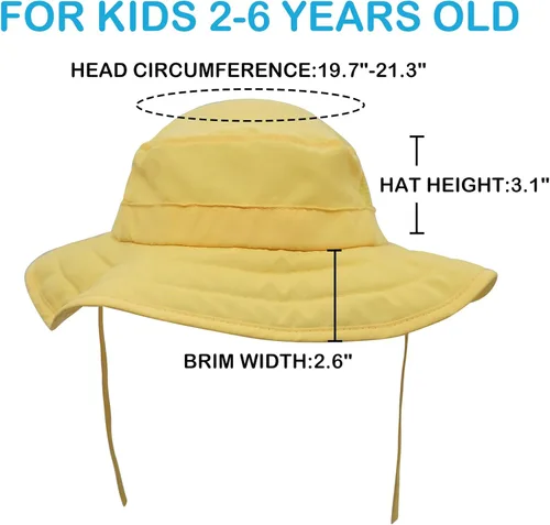 Miniatura 73 de Connectyle Sombrero de sol para niños y niñas, sombrero de pescador de ala ancha UPF 50+, sombrero de protección solar, sombrero transpirable
