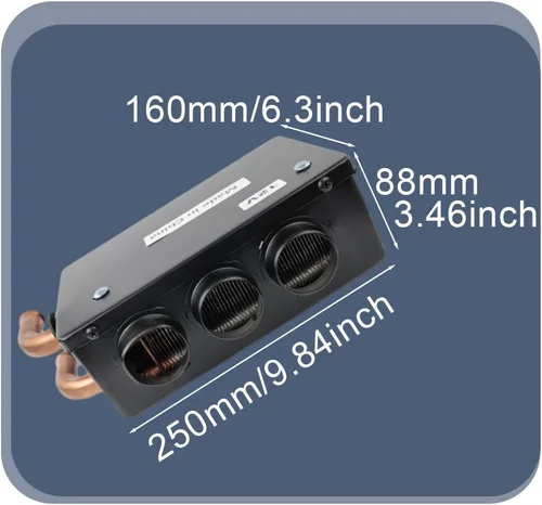 Miniatura 3 de Calentador de coche de 12 V, 50 W, portátil, ventilador descongelador, 3 puertos, descongelador, descongelador, calentador de ventilador de coche