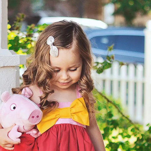 Miniatura 6 de Pinzas antideslizantes para el pelo de cocodrilo para niñas – Juego de 4 pinzas de pelo de conejo de piel sintética para niños pequeños y bebés