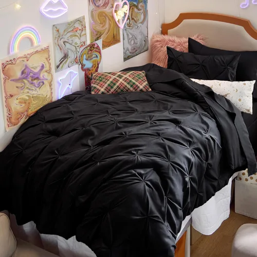 Miniatura 30 de Bedsure - Juego de edredón tamaño matrimonial verde azulado - Juego de ropa de cama tamaño matrimonial en una bolsa de 7 piezas, juego de cama 14