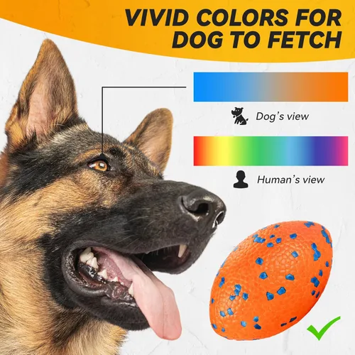 Miniatura 5 de FUSOTO Pelotas de 5.5 pulgadas para perros, juguetes de fútbol duraderos para perros masticadores agresivos, pelotas de rugby grandes, juguetes