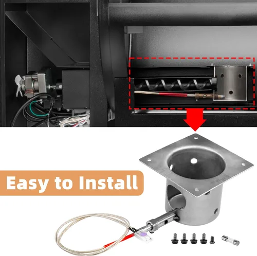 Miniatura 6 de Kit de repuesto de olla de combustión y encendedor de varilla caliente para parrillas de pellets de madera Traeger y Pit Boss, olla de combustión